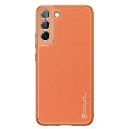 Husa Dux Ducis Yolo elegant cover made of ecological leather for Samsung Galaxy S22 + (S22 Plus) orange