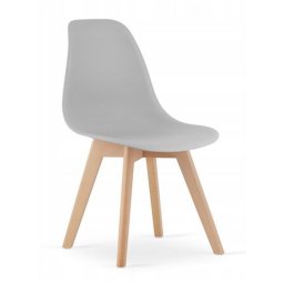 Scaun bucatarie/living, Artool, Kito, PP gri, picioare lemn natur, 46x54.5x80 cm