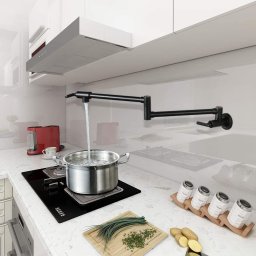 Baterie Pot Filler pentru umplut oale pe aragaz finisaj negru periat
