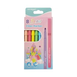Set carioci lavabile, Keyroad, Pastel, 8 culori