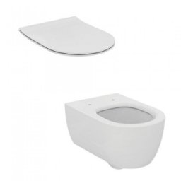 Set vas wc suspendat Ideal Standard Blend Curve AquaBlade cu capac soft close slim,alb