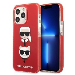 Husa Husa de protectie Karl Laferfeld Karl and Choupette Heads Kryt Pro pentru Iphone 13 Pro, Rosu