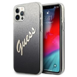 Husa Guess GUHCP12MPCUGLSBK iPhone 12/12 Pro 6.1" black/black hardcase Glitter Gradient Script
