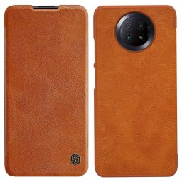 Husa Nillkin Qin original leather case cover for Xiaomi Redmi Note 9T 4G brown