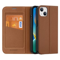 Husa Dux Ducis Skin X2 case for iPhone 14 Plus case with magnetic flap brown