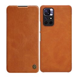 Husa Nillkin Qin Case Case for Xiaomi Redmi Note 11T 5G / Note 11S 5G / Note 11 5G (China) / Poco M4 Pro 5G Camera Protector Holster Cover Flip Cover Brown