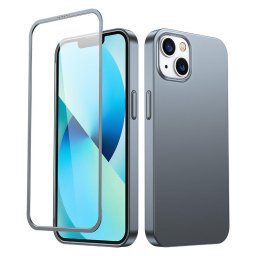 Husa Joyroom 360 Full Case front and back cover for iPhone 13 + tempered glass screen protector grey (JR-BP927 tranish)
