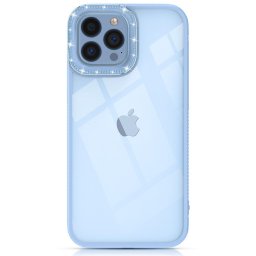 Husa Kingxbar Sparkle Series case iPhone 13 Pro Max with crystals back cover blue
