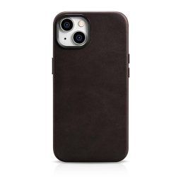 Husa iCarer Oil Wax Premium Leather Case iPhone 14 Plus Magnetic Leather Case with MagSafe Brown (WMI14220703-BN)