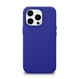 Husa iCarer Litchi Premium Leather Case iPhone 14 Pro Magnetic Leather Case with MagSafe Dark Blue (WMI14220710-DB)
