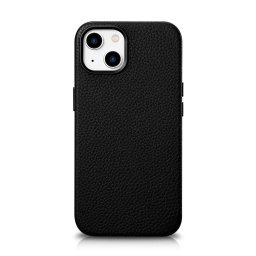 Husa iCarer Litchi Premium Leather Case iPhone 14 Plus Magnetic Leather Case with MagSafe Black (WMI14220711-BK)