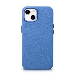 Husa iCarer Litchi Premium Leather Case iPhone 14 Plus Magnetic Leather Case with MagSafe Light Blue (WMI14220711-LB)