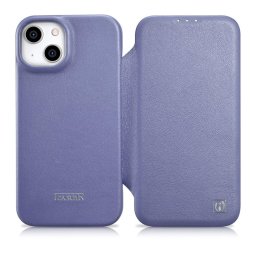 Husa iCarer CE Premium Leather Folio Case iPhone 14 Plus Magnetic Flip Leather Folio Case MagSafe Light Purple (WMI14220715-LP)