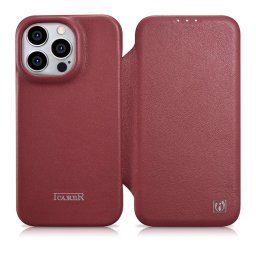 Husa iCarer CE Premium Leather Folio Case iPhone 14 Pro Max Magnetic Flip Cover MagSafe Red (WMI14220716-RD)
