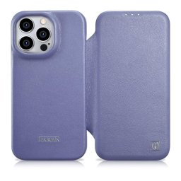 Husa iCarer CE Premium Leather Folio Case iPhone 14 Pro Max Magnetic Flip Leather Folio Case MagSafe Light Purple (WMI14220716-LP)