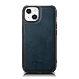 Husa iCarer Leather Oil Wax Genuine Leather Case for iPhone 14 Plus (MagSafe Compatible) blue (WMI14220719-BU)