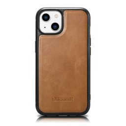 Husa iCarer Leather Oil Wax Genuine Leather Case for iPhone 14 Plus (MagSafe Compatible) Brown (WMI14220719-TN)