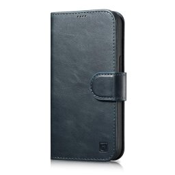Husa iCarer Oil Wax Wallet Case 2in1 Case iPhone 14 Anti-RFID Leather Flip Case Blue (WMI14220721-BU)