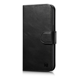 Husa iCarer Oil Wax Wallet Case 2in1 Cover iPhone 14 Plus Anti-RFID Leather Flip Case Black (WMI14220723-BK)