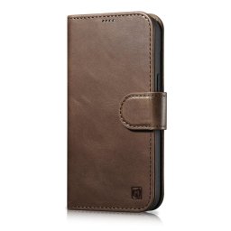 Husa iCarer Oil Wax Wallet Case 2in1 Cover iPhone 14 Plus Anti-RFID Leather Flip Case Brown (WMI14220723-BN)