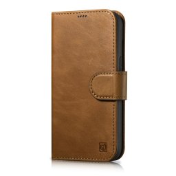 Husa iCarer Oil Wax Wallet Case 2in1 Cover iPhone 14 Plus Anti-RFID Leather Flip Case Brown (WMI14220723-TN)