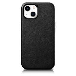 Husa iCarer Case Leather cover for iPhone 14 Plus genuine leather case black (compatible with MagSafe)