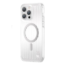 Husa Kingxbar PQY Go Out Series magnetic case for iPhone 14 MagSafe silver