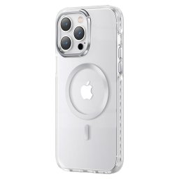 Husa Kingxbar PQY Ice Crystal Series magnetic case for iPhone 14 Plus MagSafe silver