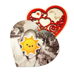 Cutie verighete din lemn, personalizata prin gravura, model dantelat - OMIS303001