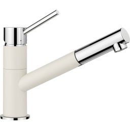 Baterie granit bucatarie Blanco KANO S Compact, dus estensibil, aspect bicolor