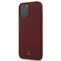 Husa Mercedes Silicone Line pentru iPhone 12 Pro Max, hardcase premium, culoare rosu