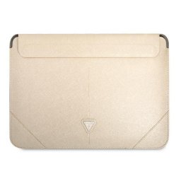 Husa laptop Guess 16 inch Saffiano Triangle, culoare roz