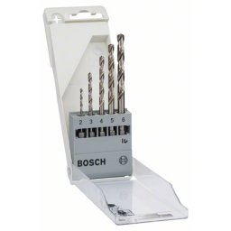Set Bosch de 5 burghie pentru metal HSS-G, DIN 338, 2 - 6 mm