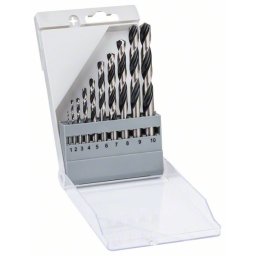 Set de burghie Bosch elicoidale HSS PointTeQ 1 - 10 mm, 10 bucati