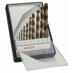 Set de 10 burghie pentru metal Robust Line HSS-Co, 1 - 10 mm