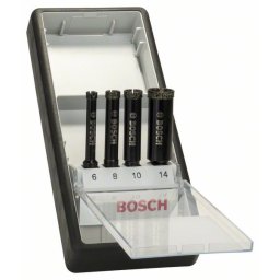 Set de burghie diamantate pentru gaurire umeda Robust Line, 6 - 14 mm, 4 bucati