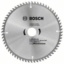 Panza de ferastrau circular Bosch Eco pentru aluminium 210x2.4/1.8x30 64T