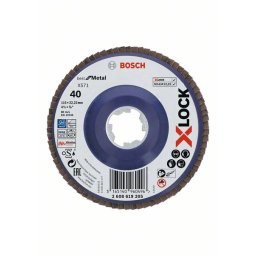 Discuri de slefuire evantai X-LOCK, versiunea dreapta, placa din plastic, Ø 115 mm, G 40, X571, Best for Metal, 1 buc