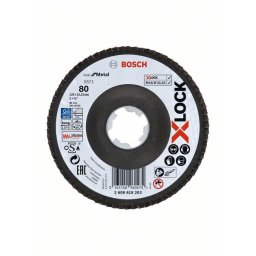 Discuri de slefuire evantai X-LOCK, versiunea Inclinata, placa cu fibre, Ø 125 mm, G 80, X571, Best for Metal, 1 buc