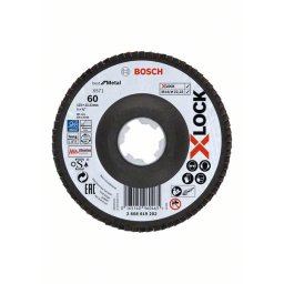 Discuri de slefuire evantai X-LOCK, versiunea Inclinata, placa cu fibre, Ø 125 mm, G 60, X571, Best for Metal, 1 buc