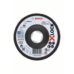 Discuri de slefuire evantai X-LOCK, versiunea Inclinata, placa cu fibre, Ø 125 mm, G 40, X571, Best for Metal, 1 buc