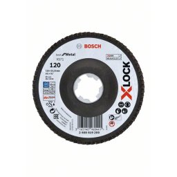 Discuri de slefuire evantai X-LOCK, versiunea Inclinata, placa cu fibre, Ø 115 mm, G 120, X571, Best for Metal, 1 buc