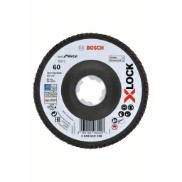 Discuri de slefuire evantai X-LOCK, versiunea Inclinata, placa cu fibre, Ø 115 mm, G 60, X571, Best for Metal, 1 buc.