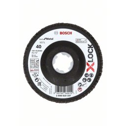Discuri de slefuire evantai X-LOCK, versiunea Inclinata, placa cu fibre, Ø 115 mm, G 40, X571, Best for Metal, 1 buc