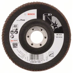 Disc de slefuire evantai Bosch Best Inox 125 mm, 22,23 mm, 40