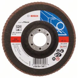 Disc de slefuire evantai X551, Bosch Expert metal D= 125 mm; G= 120, cu degajare