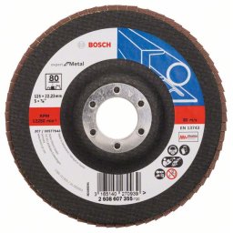 Disc de slefuire evantai X551, Bosch Expert Metal D= 125 mm; G= 80, cu degajare
