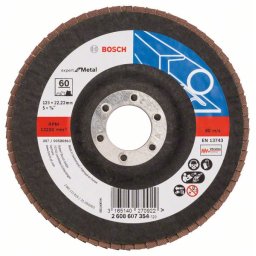 Disc de slefuire evantai X551, Bosch Expert metal D= 125 mm; G= 60, cu degajare