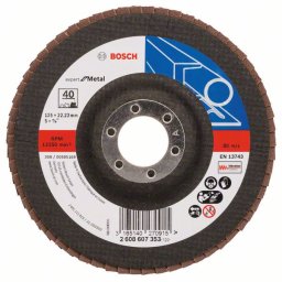 Disc de slefuire evantai X551, Bosch Expert metal D= 125 mm; G= 40, cu degajare