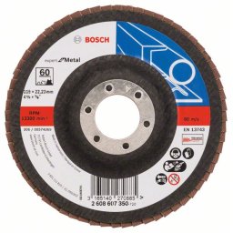 Disc de slefuire evantai X551, Bosch Expert metal D= 115 mm; G= 60, cu degajare